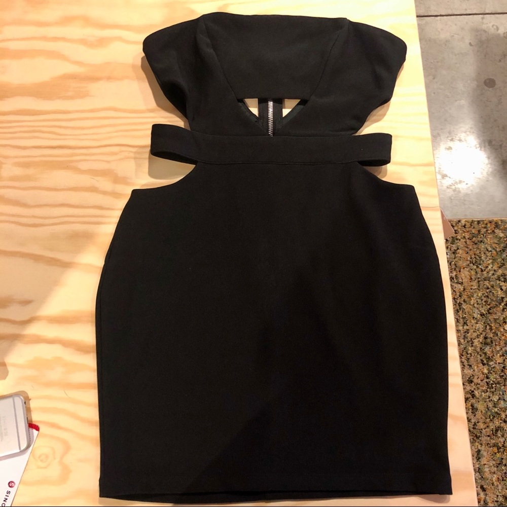 Tobi Strapless Little Black Cut Out Dress
